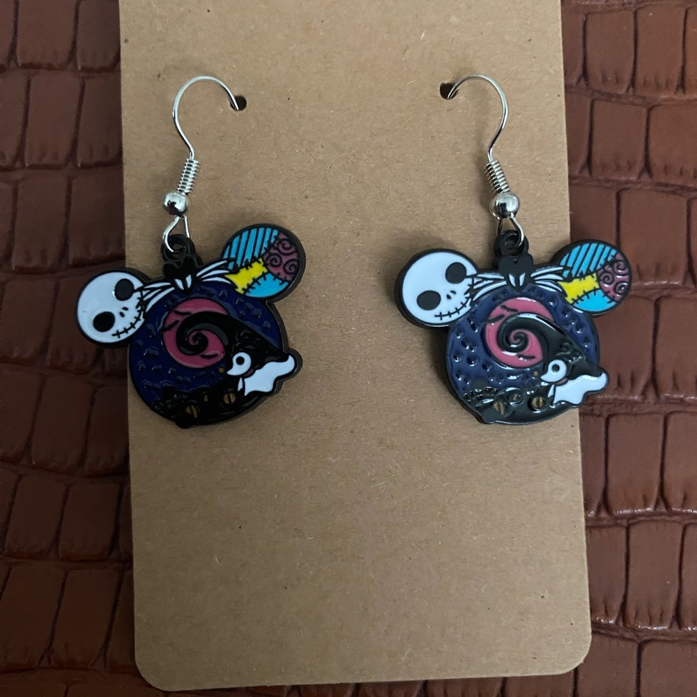 COPY - The nightmare before Christmas Mickey Mouse Halloween earrings.